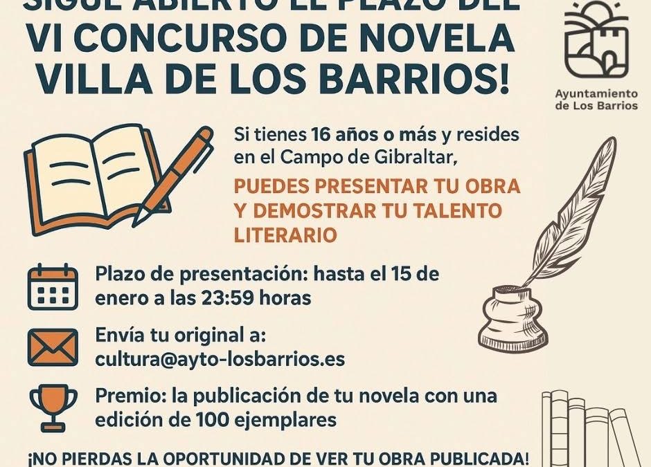 El concurso de novela en Los Barrios está abierto hasta el 15 de enero
